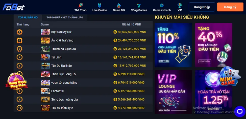 Các trò chơi slot phổ biến tại r88bet đăng nhập